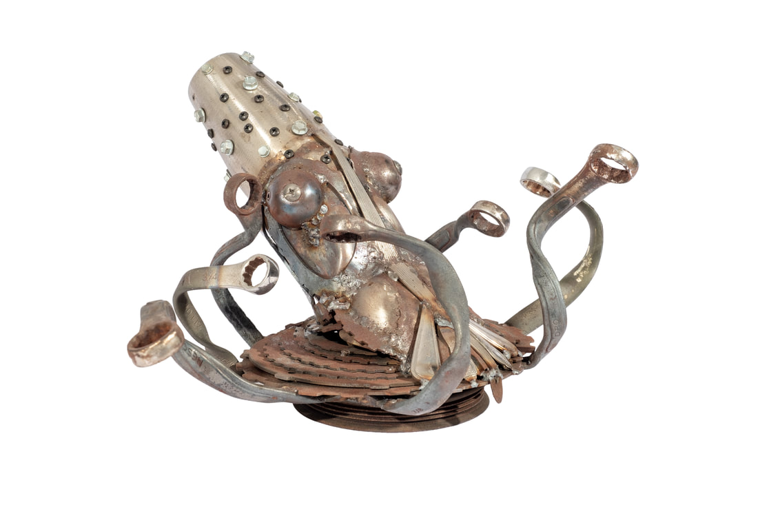 Scrap metal Sculpture - Octopus 