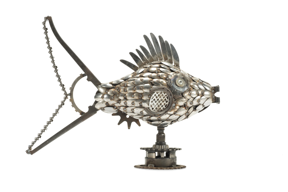 Scrap Metal Fish Sculpture