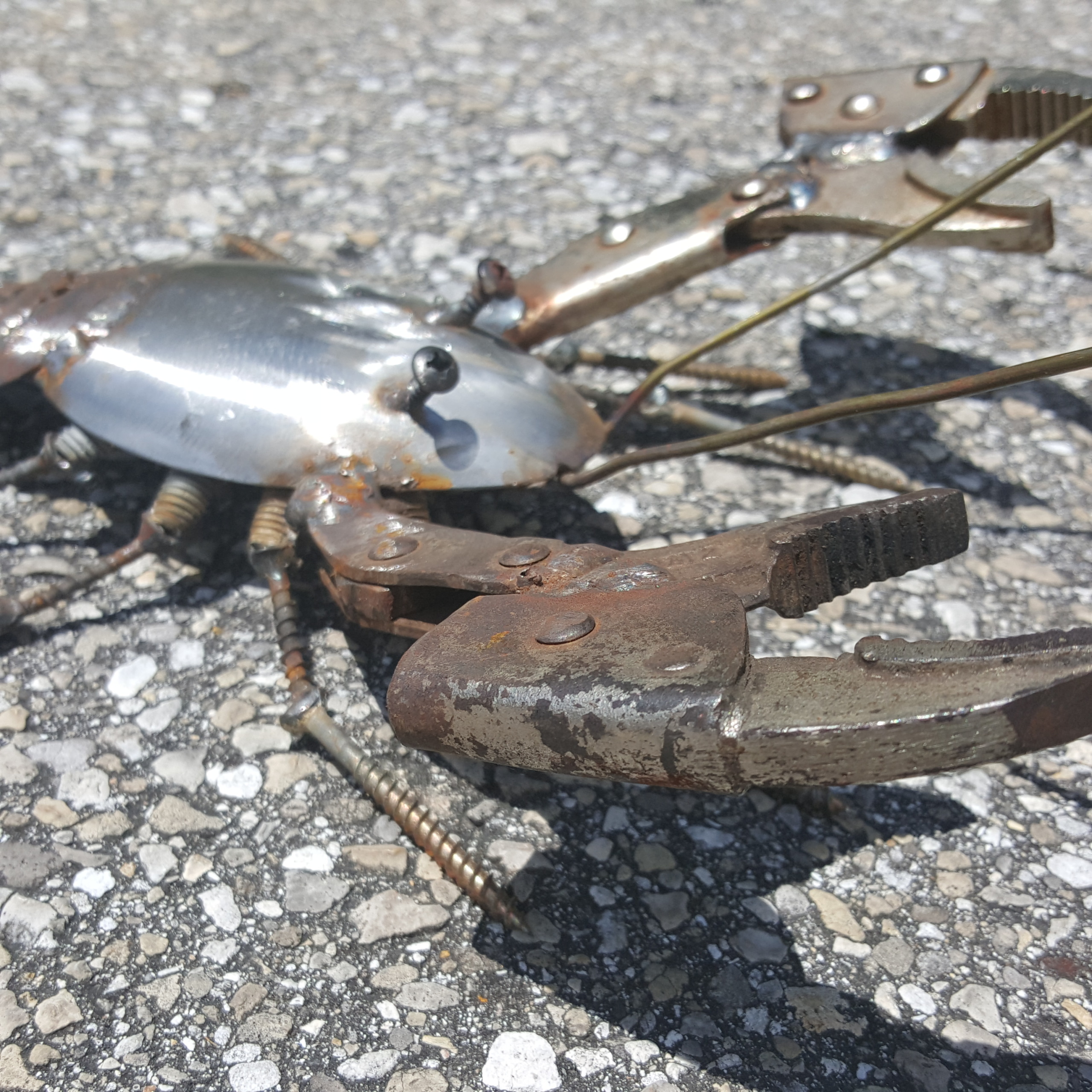 Scrap Metal Lobster Sculpture